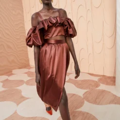 ULLA JOHNSON Maxine Skirt - Mahogany -Cheap Style Qube Store ULLA JOHNSON Maxine Skirt MAHOGANY 0175