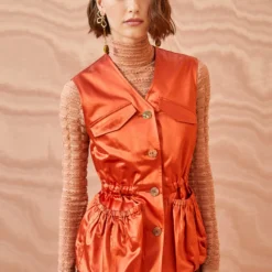 ULLA JOHNSON Monroe Vest - Red Oxide -Cheap Style Qube Store ULLA JOHNSON Monroe Vest REDOXIDE 0049