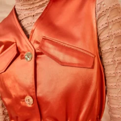 ULLA JOHNSON Monroe Vest - Red Oxide -Cheap Style Qube Store ULLA JOHNSON Monroe Vest REDOXIDE 0087