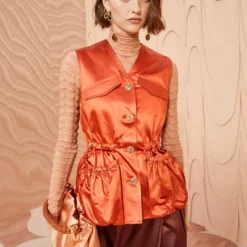 ULLA JOHNSON Monroe Vest - Red Oxide