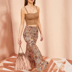 ULLA JOHNSON Nadira Skirt - Wheat Flower