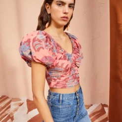 ULLA JOHNSON Nerida Top - Passionflower -Cheap Style Qube Store ULLA JOHNSON Nerida Top PASSIONFLOWER 03