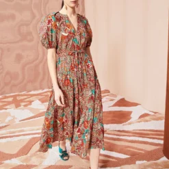 ULLA JOHNSON Olina Dress - Primrose -Cheap Style Qube Store ULLA JOHNSON OLINA DRESS PRIMROSE 03