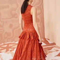 ULLA JOHNSON Odile Dress - Paprika -Cheap Style Qube Store ULLA JOHNSON Odile Dress PAPRIKA 0022