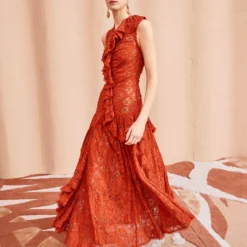 ULLA JOHNSON Odile Dress - Paprika -Cheap Style Qube Store ULLA JOHNSON Odile Dress PAPRIKA 01 MAIN