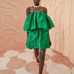 ULLA JOHNSON Oui Dress - Emerald -Cheap Style Qube Store ULLA JOHNSON Oui Dress EMERALD 01 MAIN