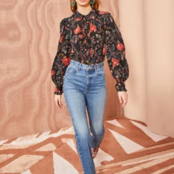 ULLA JOHNSON Philipa Blouse - Obsidian -Cheap Style Qube Store ULLA JOHNSON Philipa Blouse OBSIDIAN 0028