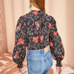 ULLA JOHNSON Philipa Blouse - Obsidian -Cheap Style Qube Store ULLA JOHNSON Philipa Blouse OBSIDIAN 0097