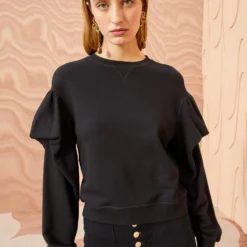 ULLA JOHNSON Pilar Pullover - Noir -Cheap Style Qube Store ULLA JOHNSON Pilar Pullover NOIR 05