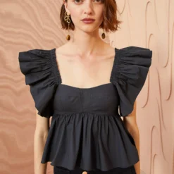 ULLA JOHNSON Romi Top - Noir 7 ULLA JOHNSON Romi Top - Noir -Cheap Style Qube Store ULLA JOHNSON Romi Top NOIR 03