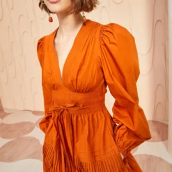 ULLA JOHNSON Rosalind Dress - Saffron -Cheap Style Qube Store ULLA JOHNSON Rosalind Dress SAFFRON 01 MAIN