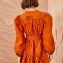 ULLA JOHNSON Rosalind Dress - Saffron -Cheap Style Qube Store ULLA JOHNSON Rosalind Dress SAFFRON 04