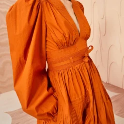 ULLA JOHNSON Rosalind Dress - Saffron -Cheap Style Qube Store ULLA JOHNSON Rosalind Dress SAFFRON 05