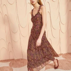 ULLA JOHNSON Rosaria Dress - Pomegranate -Cheap Style Qube Store ULLA JOHNSON Rosaria Dress POMEGRANATE 033