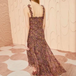 ULLA JOHNSON Rosaria Dress - Pomegranate -Cheap Style Qube Store ULLA JOHNSON Rosaria Dress POMEGRANATE 04