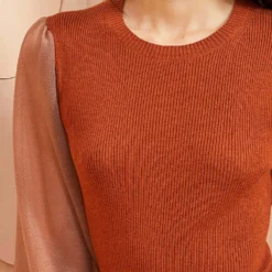 ULLA JOHNSON Sabrina Pullover - Redwood -Cheap Style Qube Store ULLA JOHNSON Sabrina Pullover REDWOOD 0100