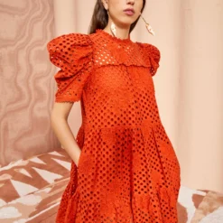 ULLA JOHNSON Simone Dress - Terracotta