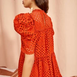 ULLA JOHNSON Simone Dress - Terracotta -Cheap Style Qube Store ULLA JOHNSON Simone Dress TERRACOTTA 04