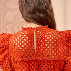 ULLA JOHNSON Simone Dress - Terracotta -Cheap Style Qube Store ULLA JOHNSON Simone Dress TERRACOTTA 05