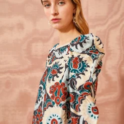 ULLA JOHNSON Siya Blouse - Lapis -Cheap Style Qube Store ULLA JOHNSON Siya Blouse LAPIS 0083