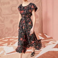 ULLA JOHNSON Skye Dress - Obsidian -Cheap Style Qube Store ULLA JOHNSON Skye Dress OBSIDIAN 0154