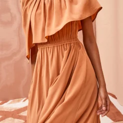 ULLA JOHNSON Tahlia Dress - Chestnut -Cheap Style Qube Store ULLA JOHNSON Tahlia Dress CHESTNUT 03