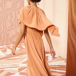 ULLA JOHNSON Tahlia Dress - Chestnut -Cheap Style Qube Store ULLA JOHNSON Tahlia Dress CHESTNUT 04