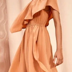 ULLA JOHNSON Tahlia Dress - Chestnut -Cheap Style Qube Store ULLA JOHNSON Tahlia Dress CHESTNUT 05