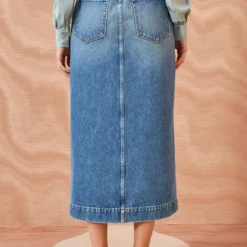 ULLA JOHNSON The Bea Skirt - Danube Medium Indigo Wash -Cheap Style Qube Store ULLA JOHNSON The Bea Skirt DANUBEMEDIUMINDIGOWASH 0105