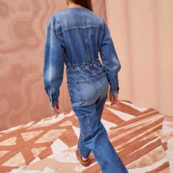 ULLA JOHNSON The Stevie Jumpsuit - Danube Medium Indigo Wash -Cheap Style Qube Store ULLA JOHNSON The Stevie DANUBE MEDIUM INDIGO WASH 04