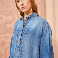 ULLA JOHNSON The Valerie Dress - Danube Medium Indigo Wash -Cheap Style Qube Store ULLA JOHNSON The Valerie DANUBE MEDIUM INDIGO WASH 05