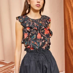 ULLA JOHNSON Tulip Top - Obsidian