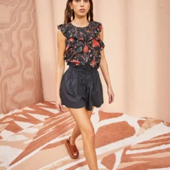 ULLA JOHNSON Tulip Top - Obsidian -Cheap Style Qube Store ULLA JOHNSON Tulip Top OBSIDIAN 01 MAIN