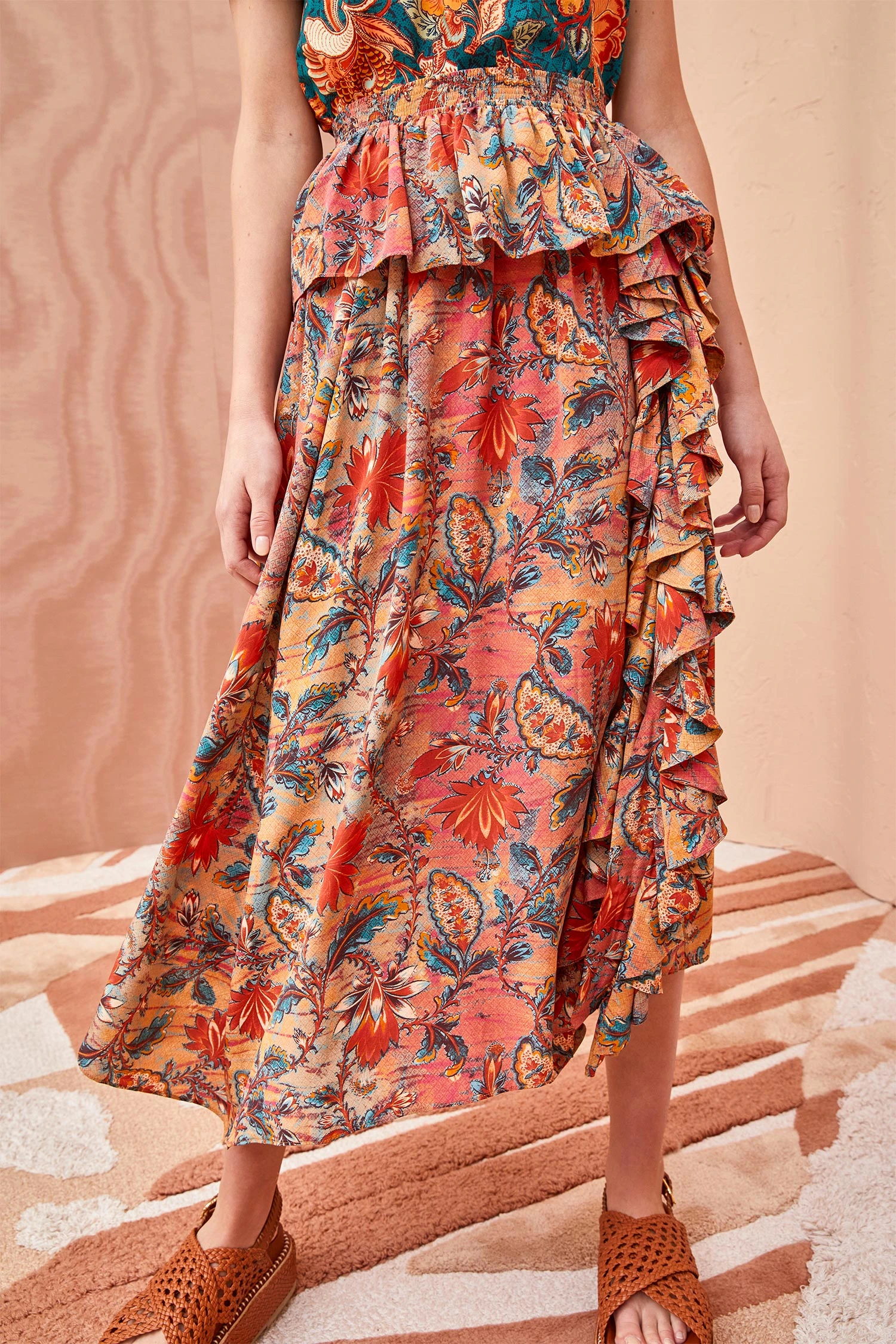 ULLA JOHNSON Ursa Skirt - Coral Bloom 5 ULLA JOHNSON Ursa Skirt - Coral Bloom - Image 5