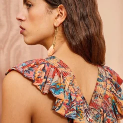 ULLA JOHNSON Violeta Dress - Coral Bloom -Cheap Style Qube Store ULLA JOHNSON Violeta Dress CORAL BLOOM 05