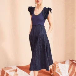 ULLA JOHNSON Virginia Dress - Midnight -Cheap Style Qube Store ULLA JOHNSON Virginia Dress MIDNIGHT 03