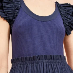 ULLA JOHNSON Virginia Dress - Midnight -Cheap Style Qube Store ULLA JOHNSON Virginia Dress MIDNIGHT 05