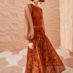 ULLA JOHNSON Willa Skirt - Sienna -Cheap Style Qube Store ULLA JOHNSON Willa Skirt SIENNA 0110