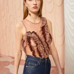 ULLA JOHNSON Winnifred Top - Umber -Cheap Style Qube Store ULLA JOHNSON Winnifred Top UMBER 0133