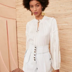 Cheap Style Qube Store 3 ULLA JOHNSON Maeve Blouse - Blanc
