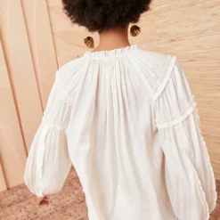 ULLA JOHNSON Maeve Blouse - Blanc -Cheap Style Qube Store ulla johnson white maeve top blanc UJ990237 view 4